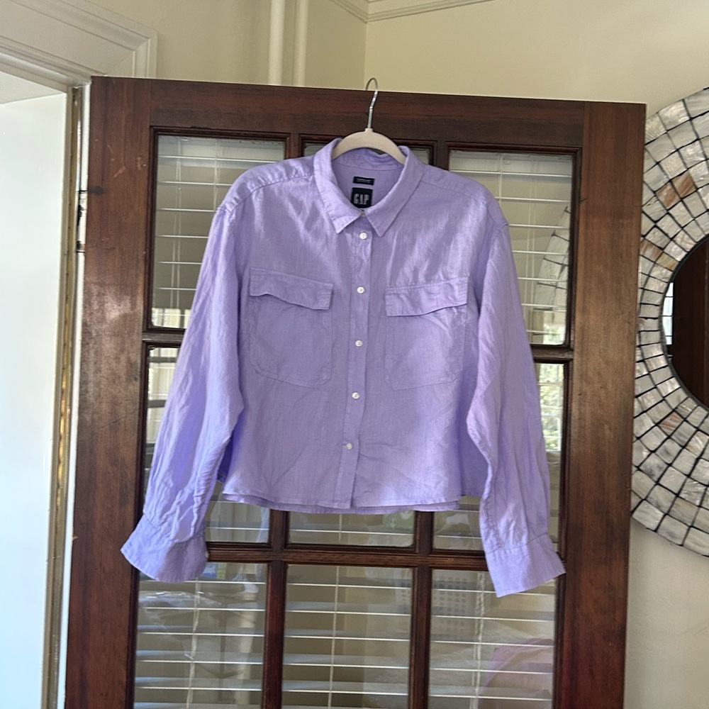 GAP Purple Casual Button Down Shirt Lightweight